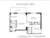 2 bedroom, 1 bathroom with balcony